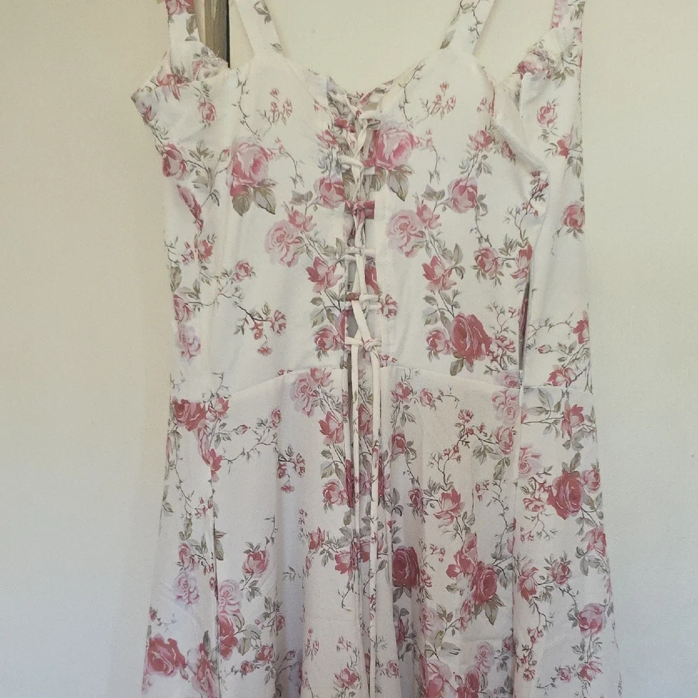 Source Unknown Pink and White Floral Dress - Picture 2 of 3